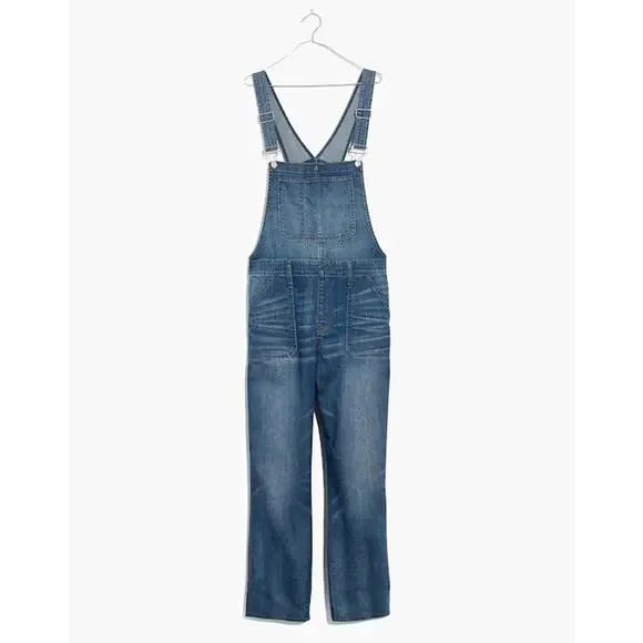 Madewell Skinny Jean Overalls Jumpsuit In Jinseng Wash Blue Size Medium - Picture 5 of 14